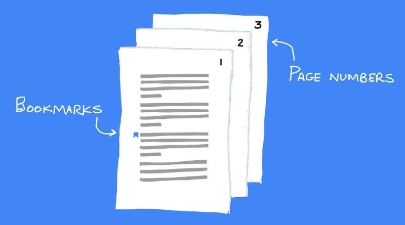 Google Docs: How to add page numbers and bookmarks